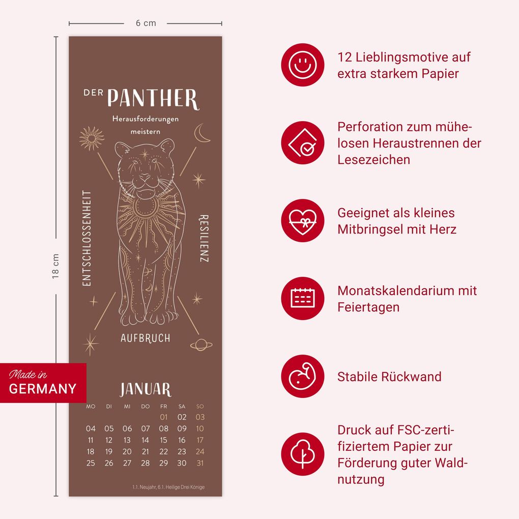 Weitere Ansicht: Krafttiere Lesezeichen & Kalender 2027