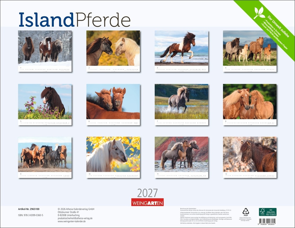 Weitere Ansicht: Islandpferde Kalender 2027