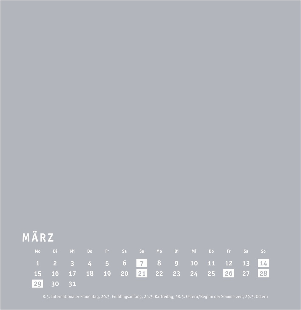 Weitere Ansicht: Premium-Bastelkalender silbergrau groß 2027
