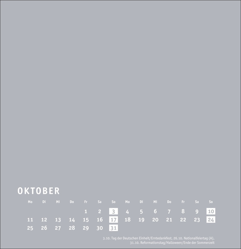 Weitere Ansicht: Premium-Bastelkalender silbergrau groß 2027