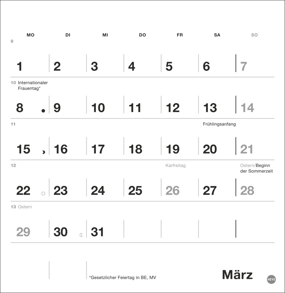 Weitere Ansicht: Black&White Monatsplaner zum Aufstellen 2027