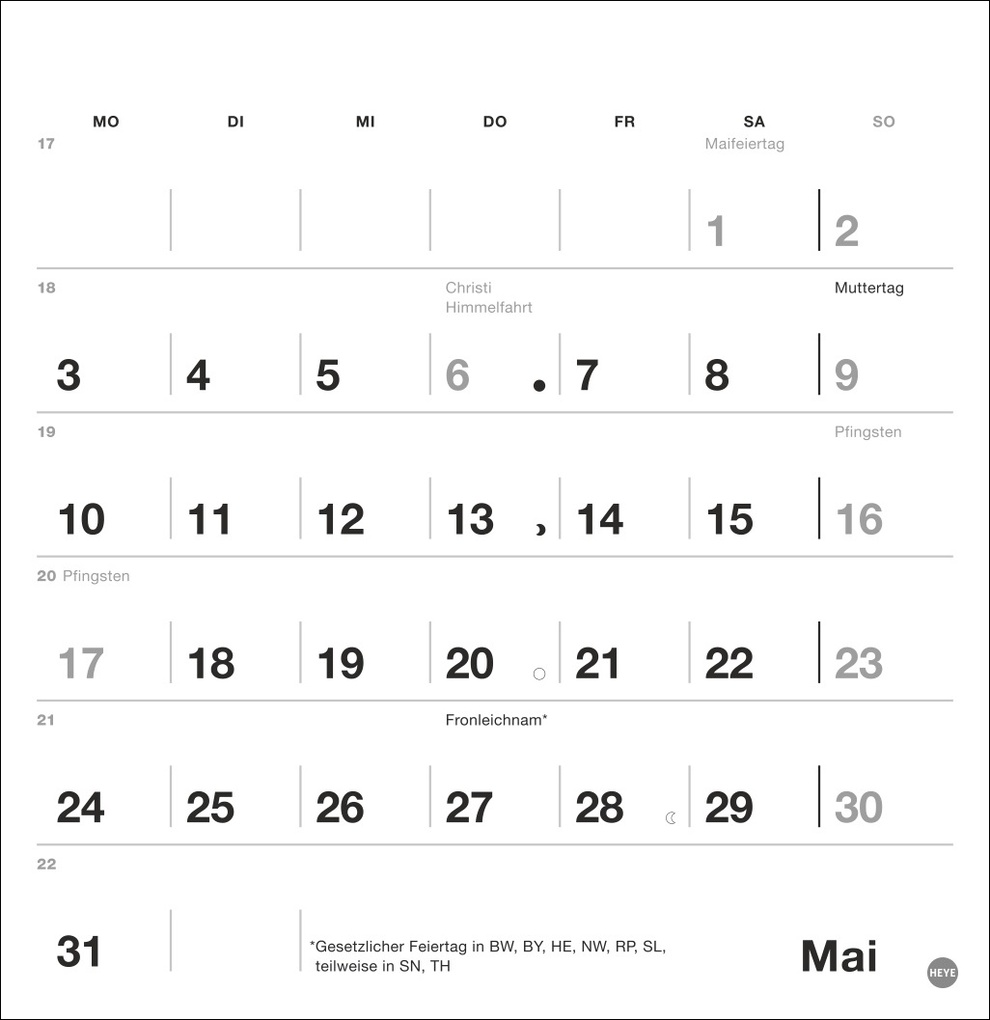 Weitere Ansicht: Black&White Monatsplaner zum Aufstellen 2027