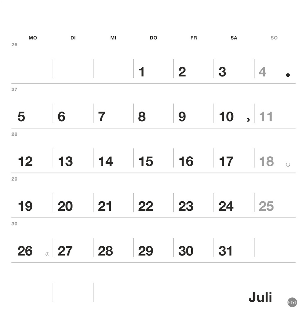 Weitere Ansicht: Black&White Monatsplaner zum Aufstellen 2027