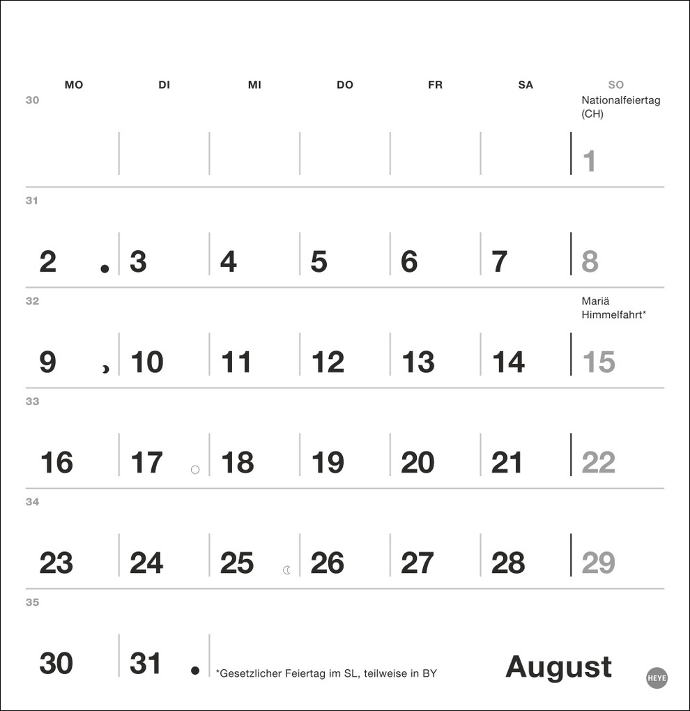 Weitere Ansicht: Black&White Monatsplaner zum Aufstellen 2027