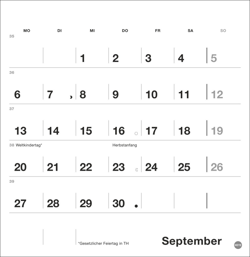 Weitere Ansicht: Black&White Monatsplaner zum Aufstellen 2027