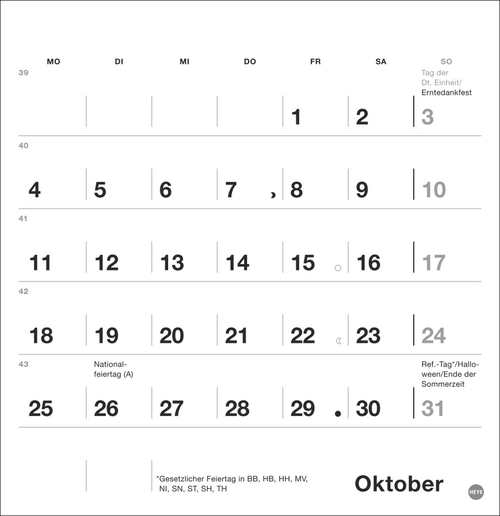 Weitere Ansicht: Black&White Monatsplaner zum Aufstellen 2027