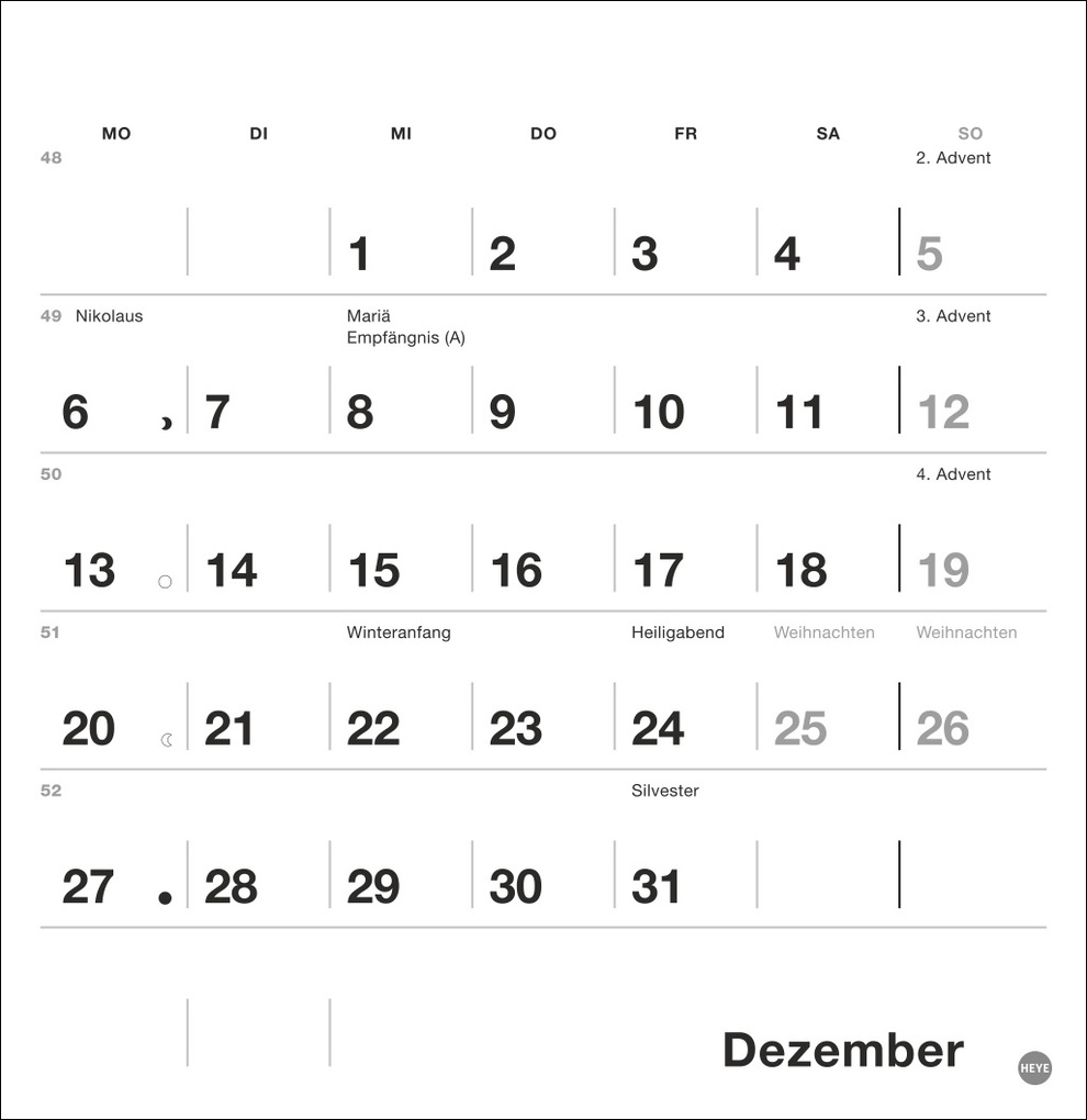 Weitere Ansicht: Black&White Monatsplaner zum Aufstellen 2027