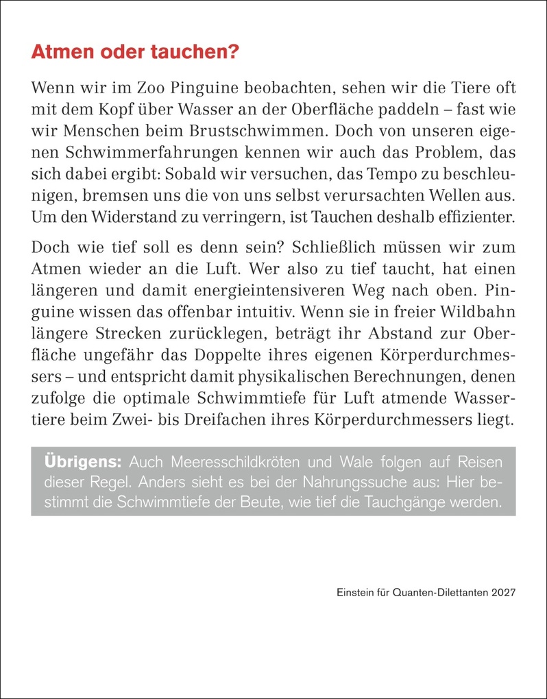 Weitere Ansicht: Einstein für Quanten-Dilettanten Tagesabreißkalender 2027 - Ein vergnüglicher Crashkurs in Sachen Naturwissenschaften | Elena Bernard, Ilja Rückmann, Michael Schweer-de Bailly