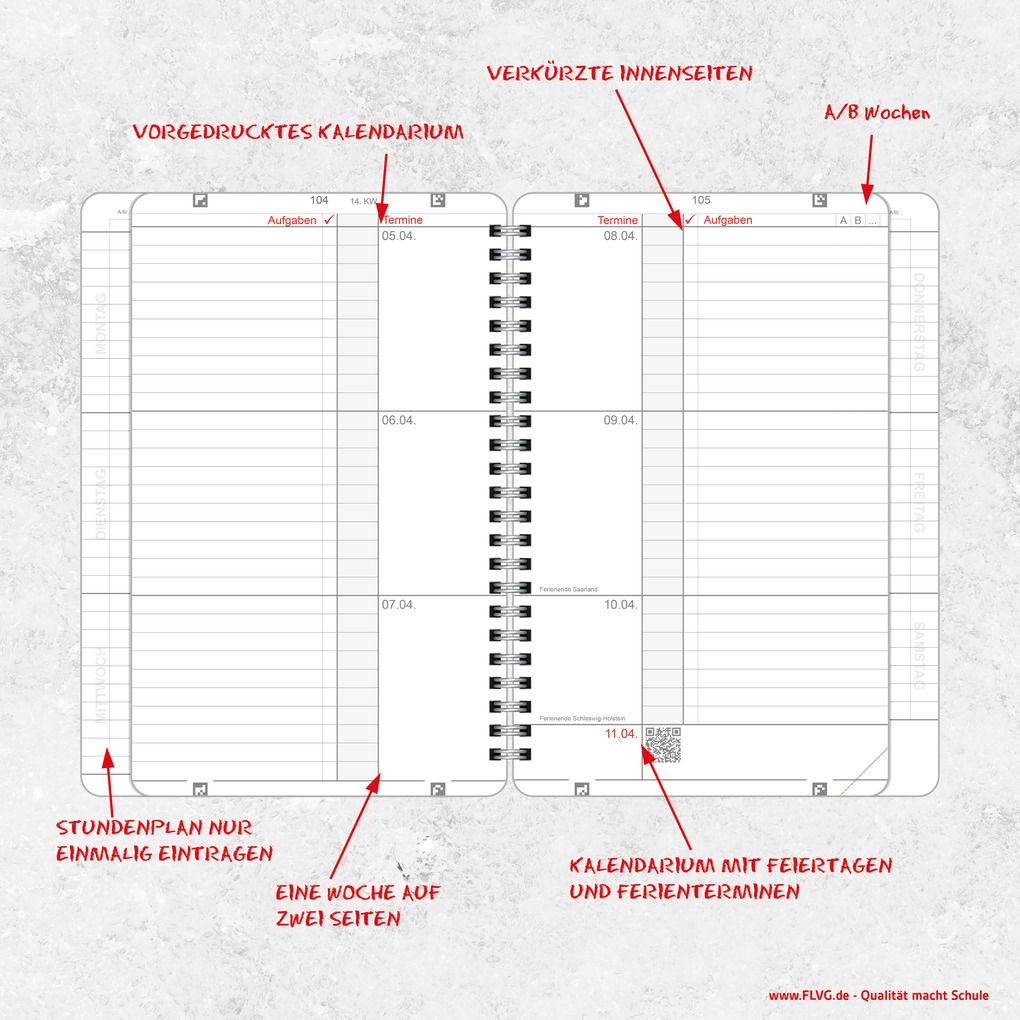 Weitere Ansicht: A5 FLVG-Kalender von Lehrenden für Lehrende 2026/2027