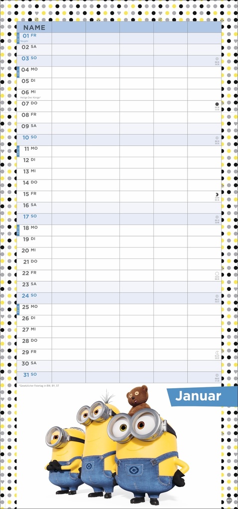 Weitere Ansicht: Minions Familienplaner 2027