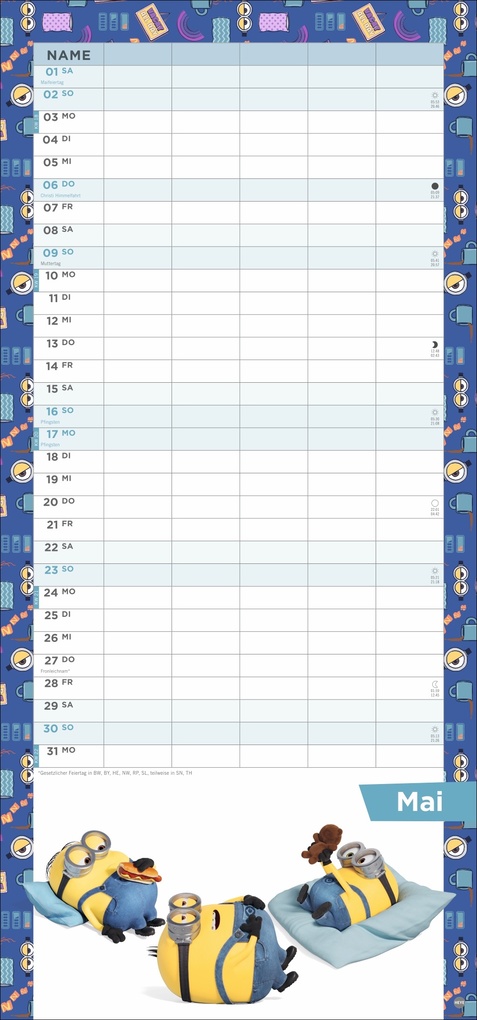 Weitere Ansicht: Minions Familienplaner 2027
