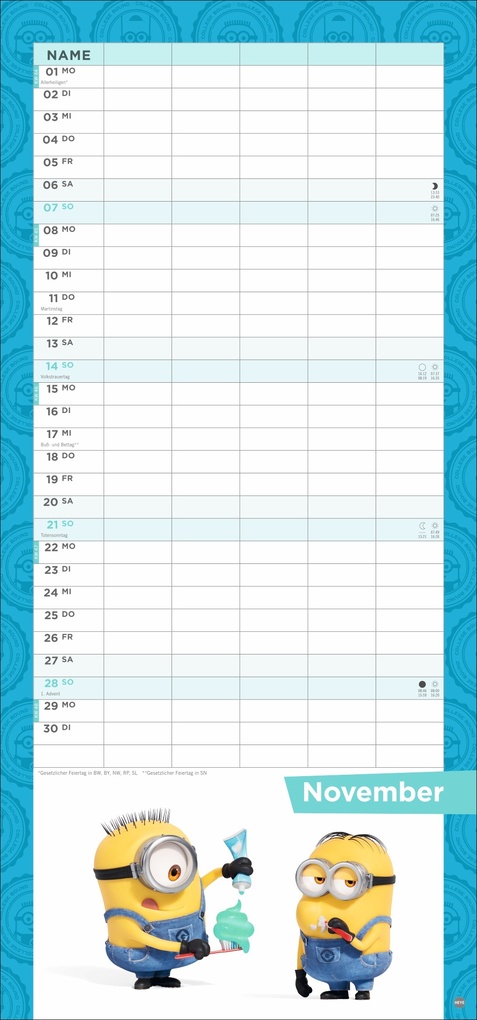 Weitere Ansicht: Minions Familienplaner 2027