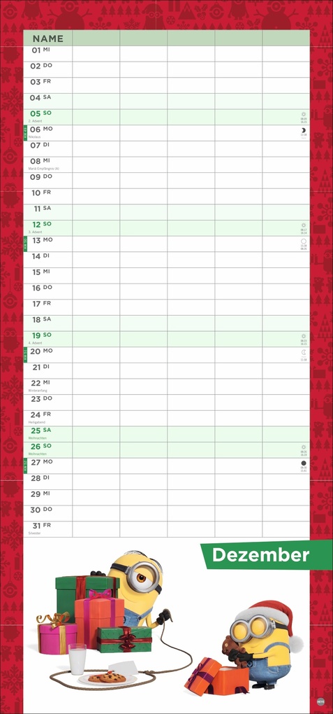 Weitere Ansicht: Minions Familienplaner 2027