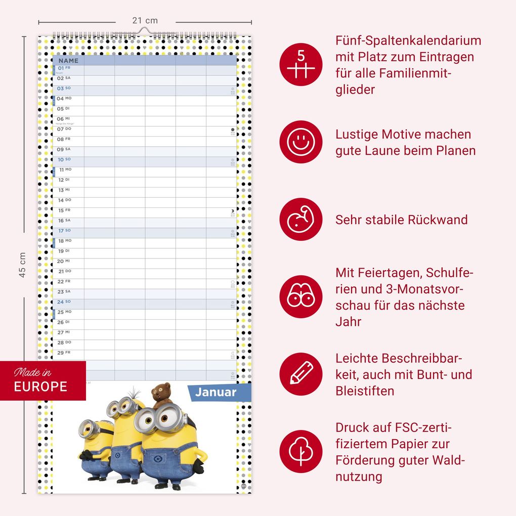 Weitere Ansicht: Minions Familienplaner 2027