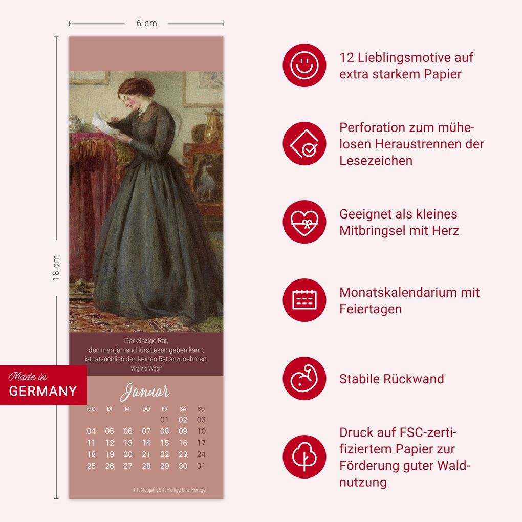 Weitere Ansicht: Frauen & Lesen Lesezeichen & Kalender 2027