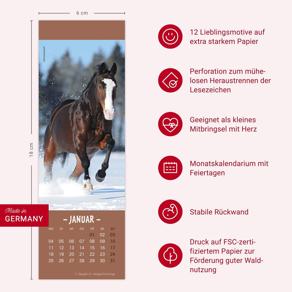 Weitere Ansicht: Pferde Lesezeichen & Kalender 2027