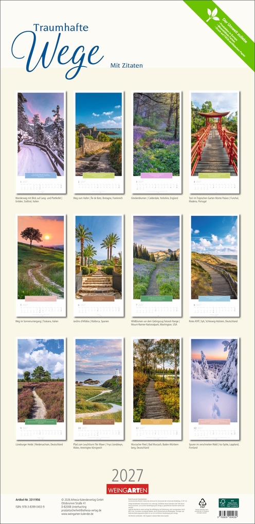 Weitere Ansicht: Traumhafte Wege Kalender 2027