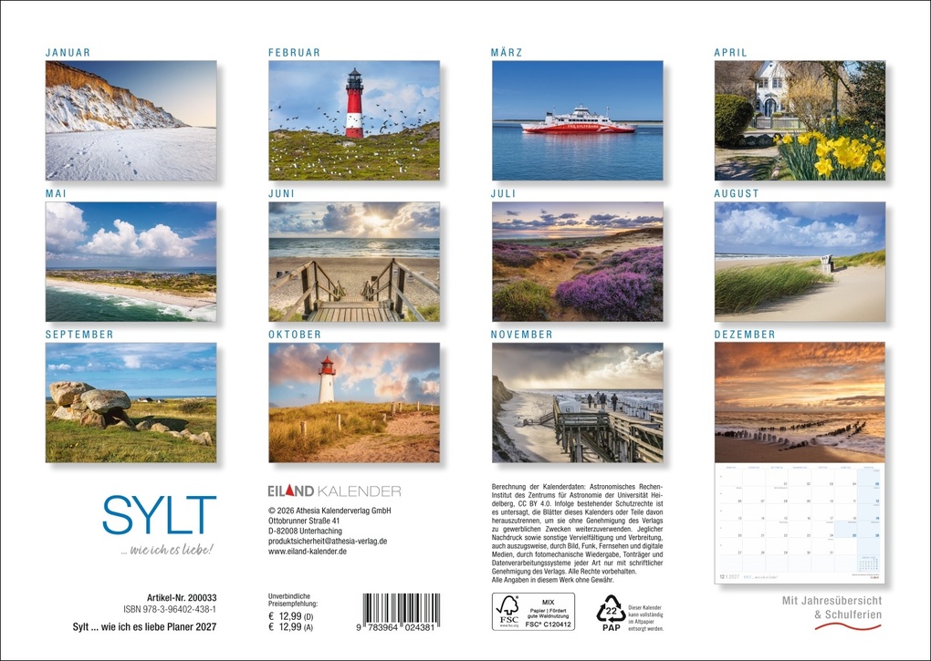 Weitere Ansicht: Sylt ... wie ich es liebe Kalender 2027