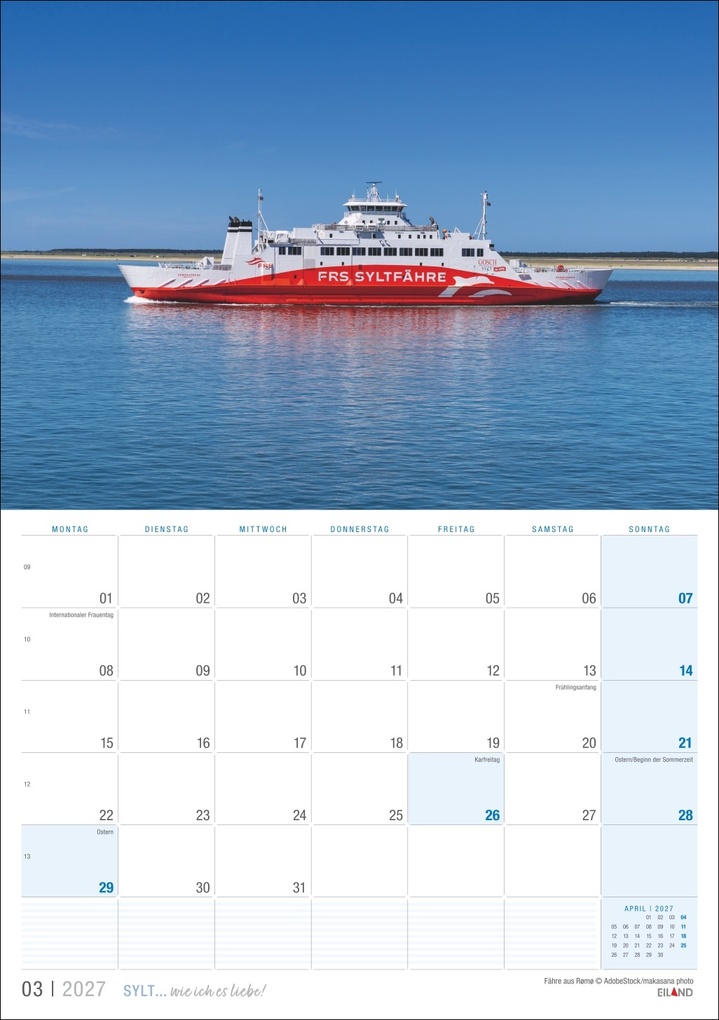 Weitere Ansicht: Sylt ... wie ich es liebe Kalender 2027