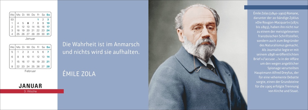 Weitere Ansicht: Der literarische Premium-Tischplaner 2027 - Wochenkalender mit Zitaten und Biografien ausgewählter Autorinnen und Autoren | Ulrike Issel