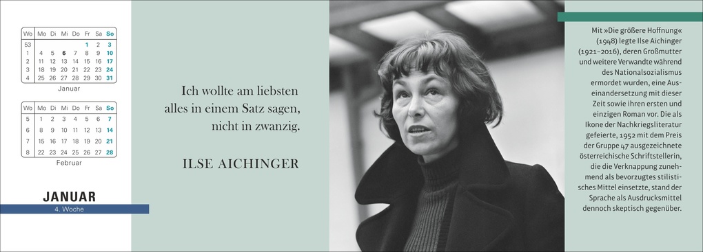 Weitere Ansicht: Der literarische Premium-Tischplaner 2027 - Wochenkalender mit Zitaten und Biografien ausgewählter Autorinnen und Autoren | Ulrike Issel