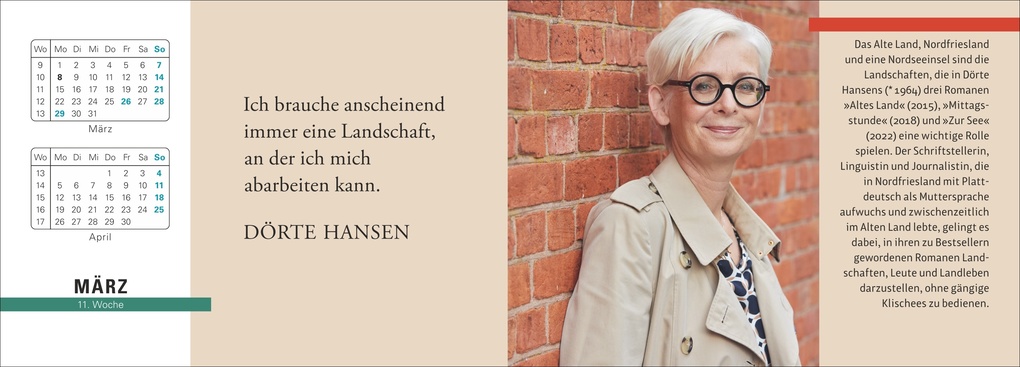 Weitere Ansicht: Der literarische Premium-Tischplaner 2027 - Wochenkalender mit Zitaten und Biografien ausgewählter Autorinnen und Autoren | Ulrike Issel