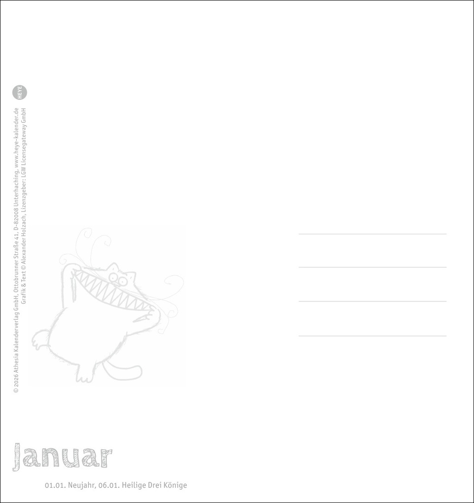 Weitere Ansicht: Catzz Postkartenkalender 2027 | Alexander Holzach