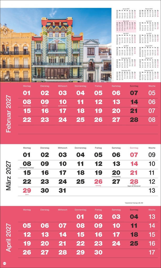 Weitere Ansicht: 3-Monatsplaner Foto Traumziele 2027