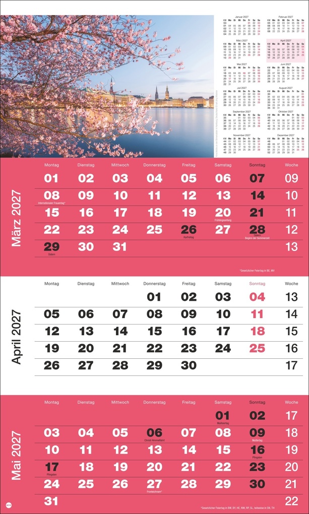 Weitere Ansicht: 3-Monatsplaner Foto Traumziele 2027