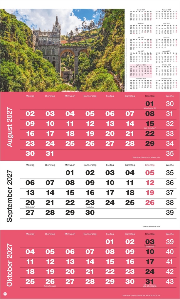 Weitere Ansicht: 3-Monatsplaner Foto Traumziele 2027