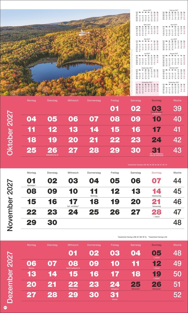 Weitere Ansicht: 3-Monatsplaner Foto Traumziele 2027