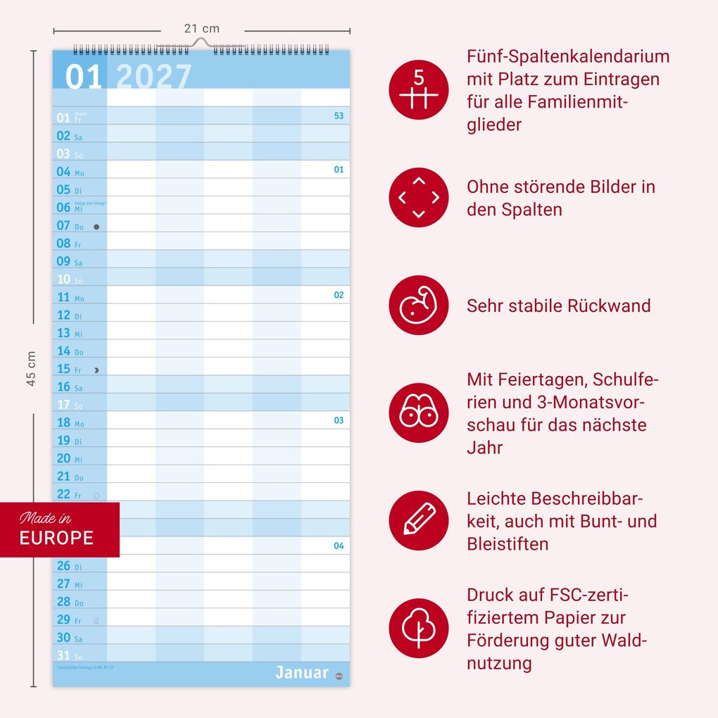 Weitere Ansicht: Basic Familienplaner 2027