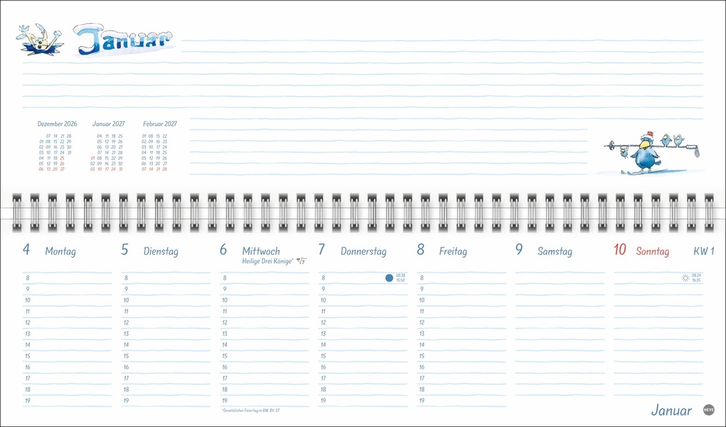 Weitere Ansicht: Helme Heine: Wochenquerplaner 2027 | Helme Heine
