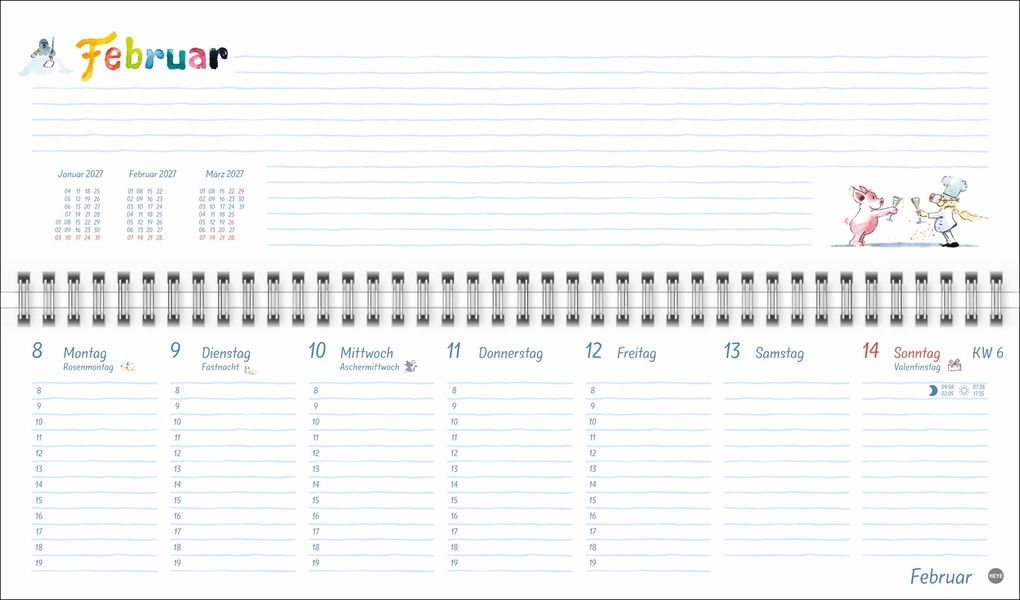 Weitere Ansicht: Helme Heine: Wochenquerplaner 2027 | Helme Heine