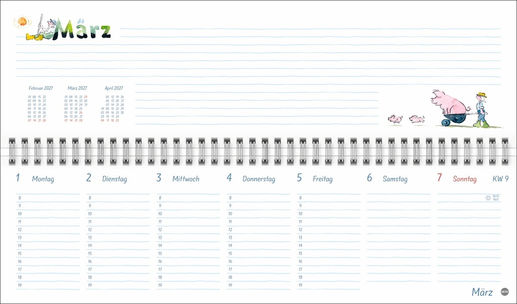 Weitere Ansicht: Helme Heine: Wochenquerplaner 2027 | Helme Heine