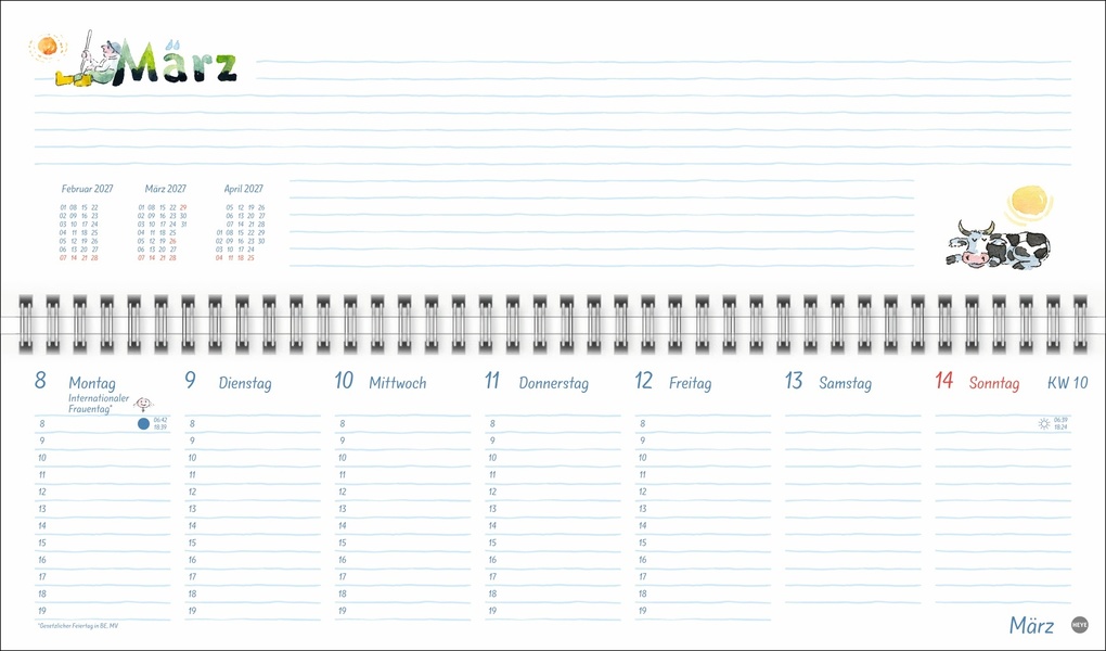 Weitere Ansicht: Helme Heine: Wochenquerplaner 2027 | Helme Heine