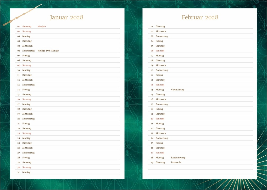 Weitere Ansicht: Harry Potter 17-Monats-Kalenderbuch A5 Hedwig 2027 - 17 Monate. Von August 2026 bis Dezember 2027