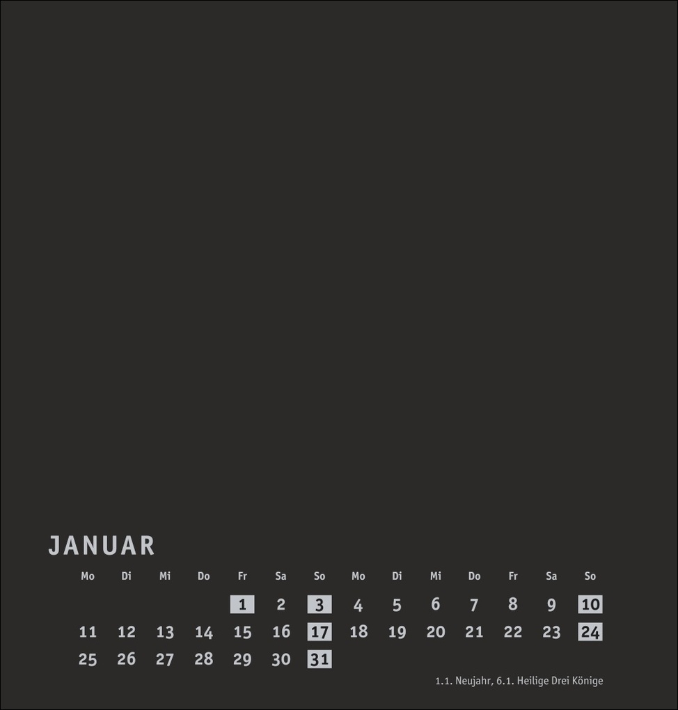 Weitere Ansicht: Premium-Bastelkalender schwarz mittel 2027