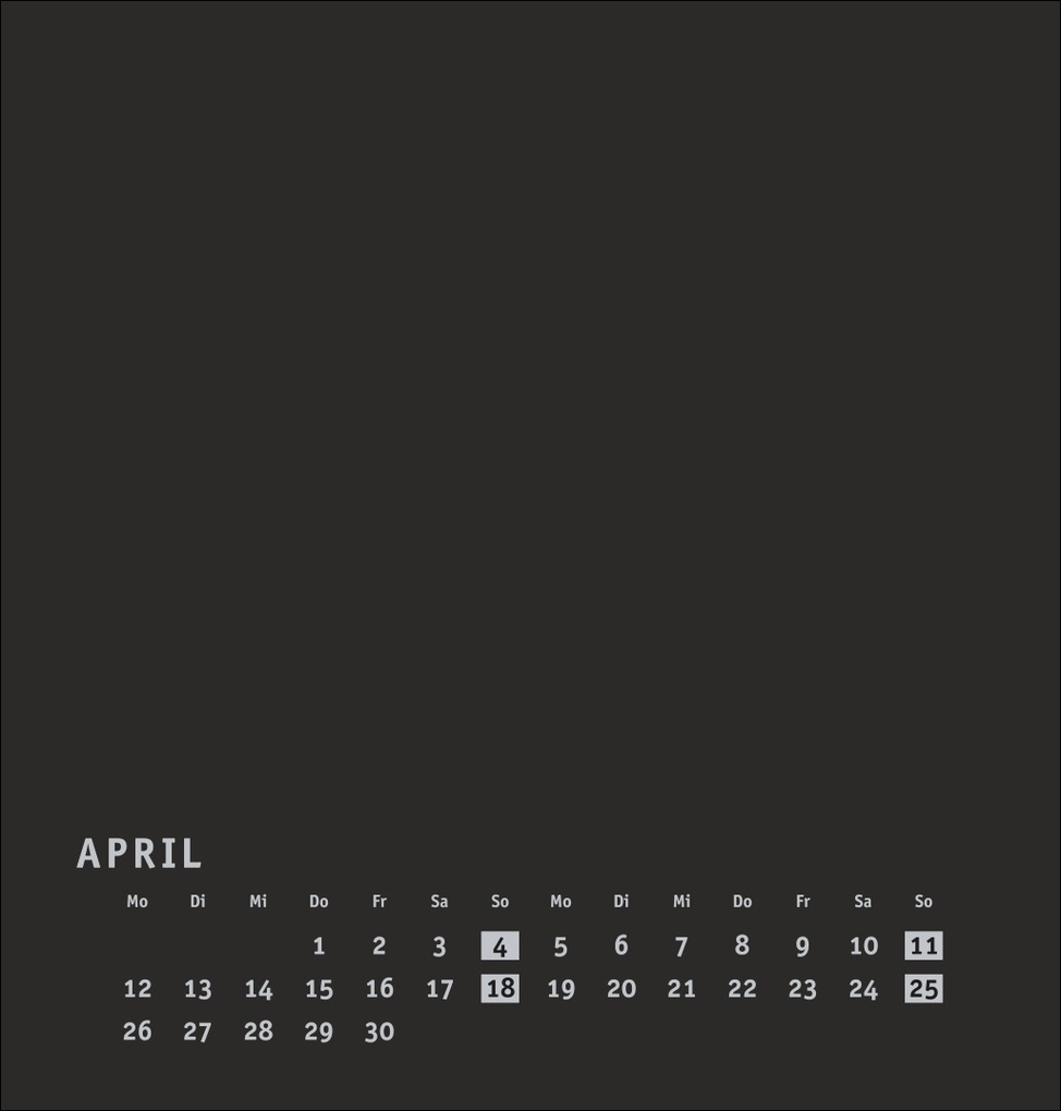 Weitere Ansicht: Premium-Bastelkalender schwarz mittel 2027