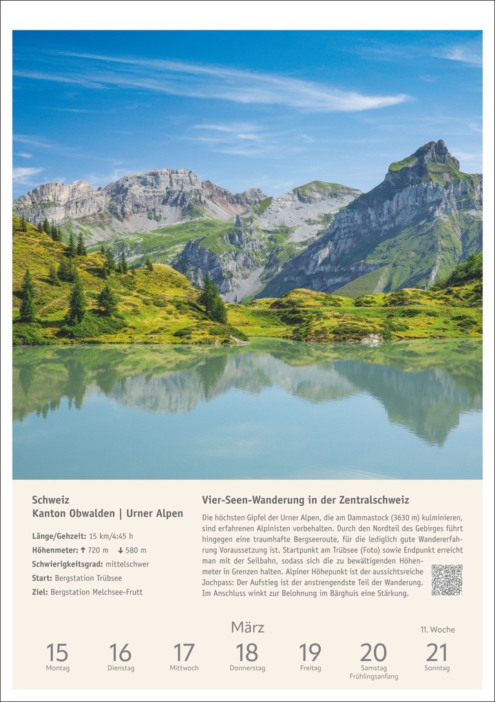 Weitere Ansicht: Wanderlust Wochen-Kulturkalender 2027 - 53 Touren von der Küste bis zu den Alpen | Pröttel Michael