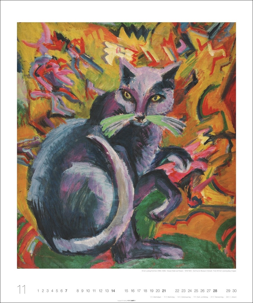 Weitere Ansicht: Katzen in der Kunst Edition Kalender 2027 | Franz Marc, Paula Modersohn-Becker, Suzanne Valadon