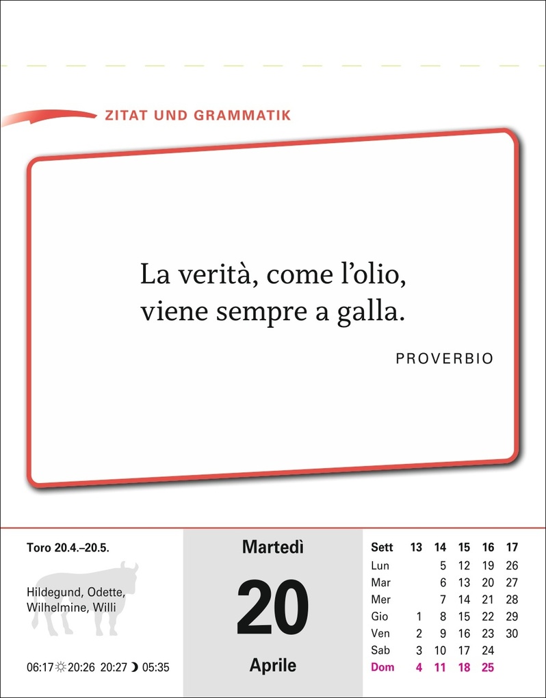 Weitere Ansicht: Italienisch Sprachkalender 2027 - Italienisch lernen leicht gemacht - Tagesabreißkalender | Carlotta Rainoldi