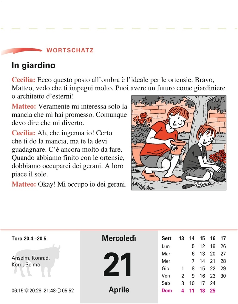 Weitere Ansicht: Italienisch Sprachkalender 2027 - Italienisch lernen leicht gemacht - Tagesabreißkalender | Carlotta Rainoldi