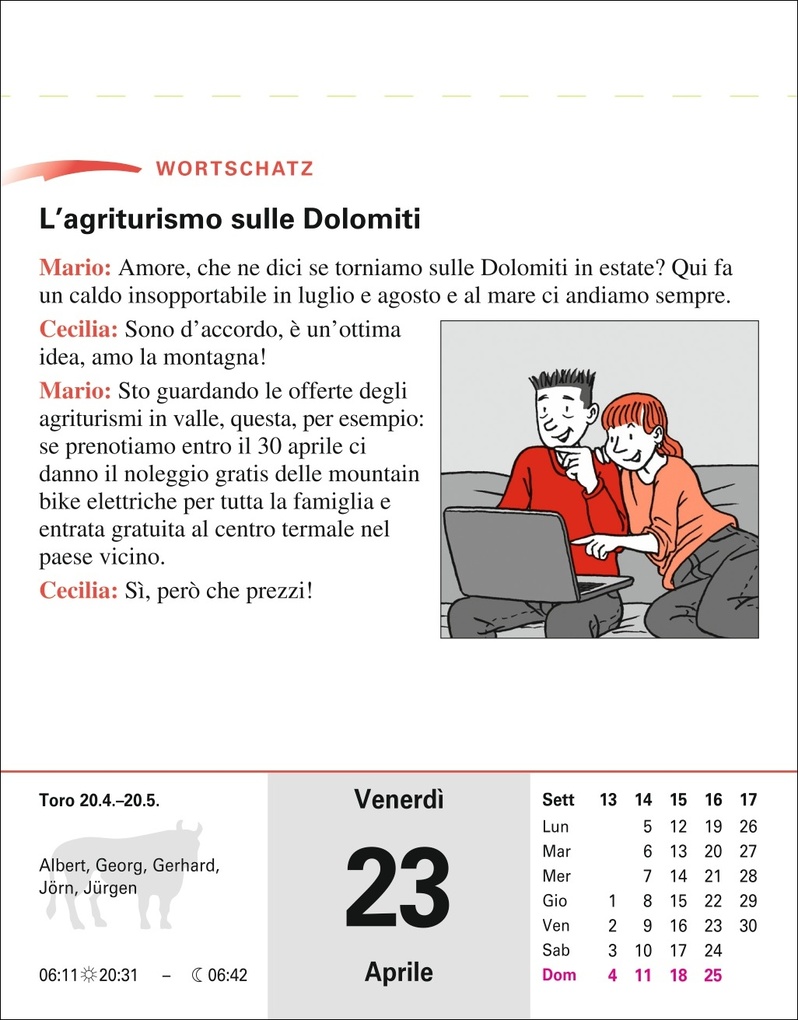 Weitere Ansicht: Italienisch Sprachkalender 2027 - Italienisch lernen leicht gemacht - Tagesabreißkalender | Carlotta Rainoldi
