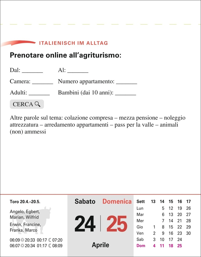 Weitere Ansicht: Italienisch Sprachkalender 2027 - Italienisch lernen leicht gemacht - Tagesabreißkalender | Carlotta Rainoldi