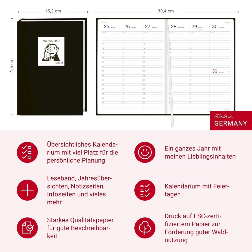 Weitere Ansicht: Loriot Agenda A5 2027 | Loriot