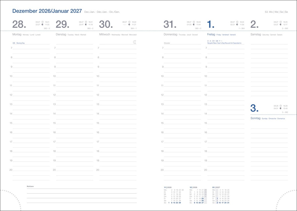 Weitere Ansicht: Wochen-Cheftimer A5, blau 2027