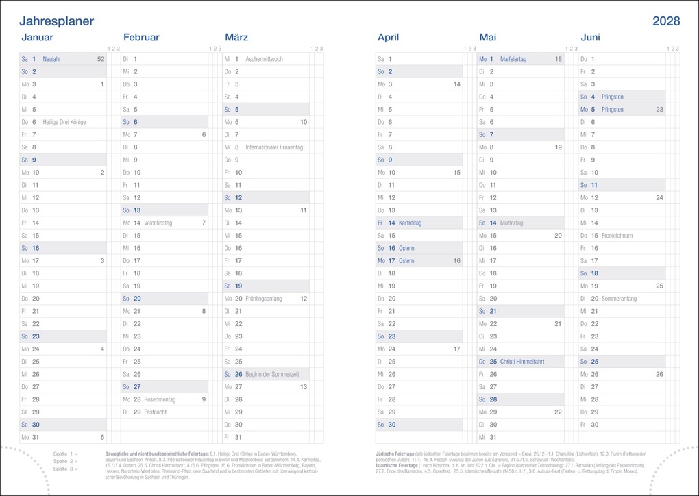 Weitere Ansicht: Wochen-Cheftimer A5, blau 2027