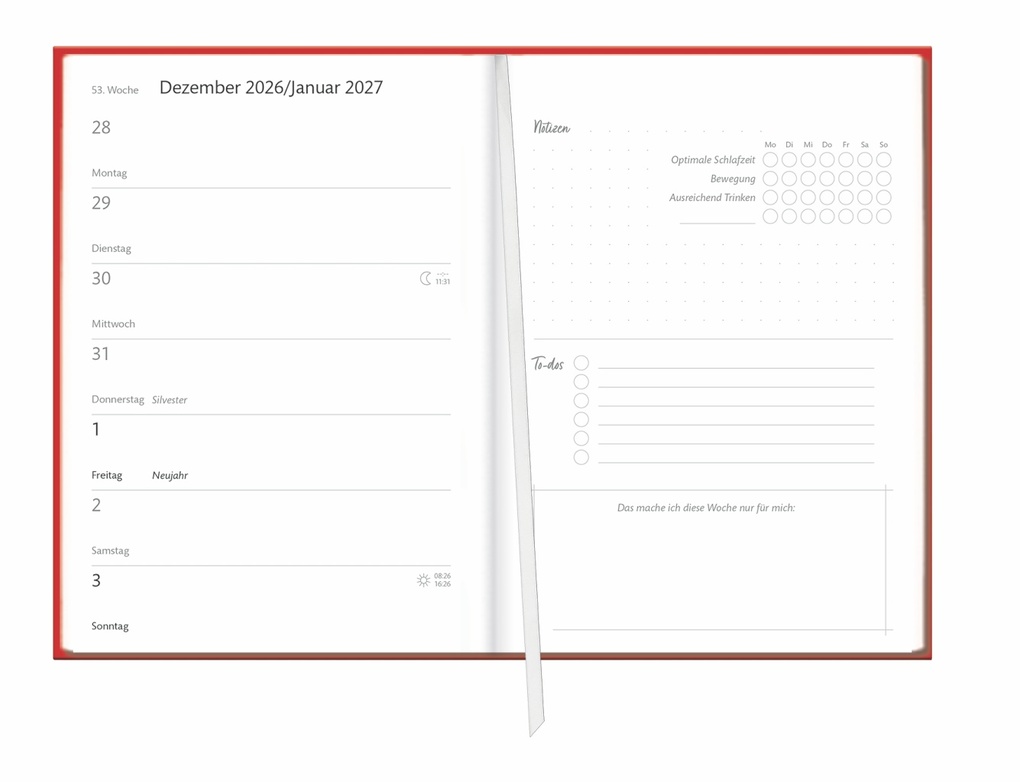 Weitere Ansicht: Kalenderbuch A6 koralle 2027