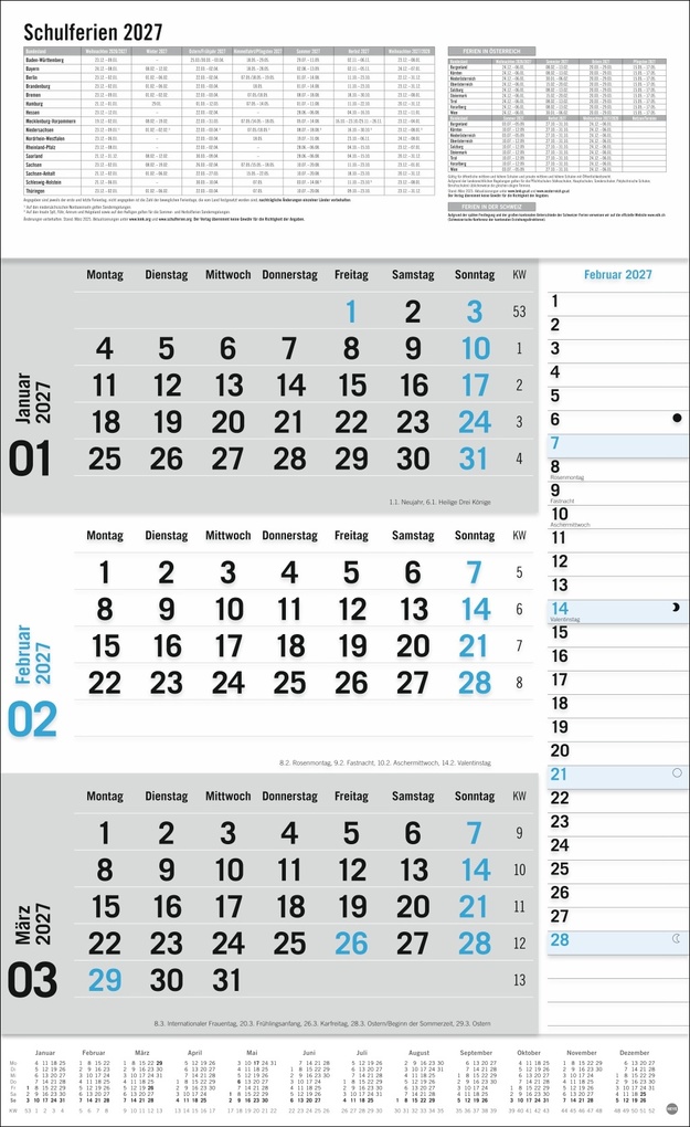 Weitere Ansicht: 3-Monats-Planer Klappfälzel 2027